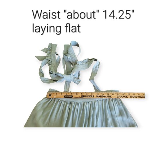 Hot Topic Ruffle Suspender Skirt Frogs Strawberries Cottagecore Kawaii Teal M - Picture 6 of 9